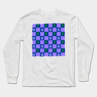 We Come in Peace // Daisy Alien Checkerboard Long Sleeve T-Shirt